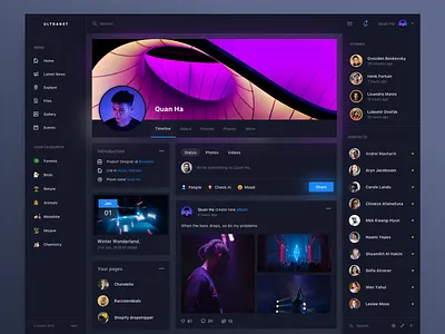 027/100 Daily UI: Intranet - Employee Profile black card chart clean clear daily 100 dark dashboard design dribbble elegant grey minimal simple sketch social system ui ui ux uidesign