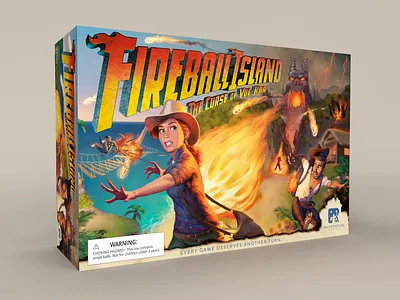 Fireball Island The Curse of Vul-Kar box art direction board game brand fireball games illustration island logo package package design tabletop games trade dress