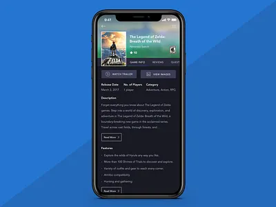Game Stash IOS App: Detail Screen app clean creative design flat flat design game interface ios iphone iphonex mobile product simple ui uidesign uiux user interface ux