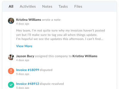 Activity Feed activity feed card design notifications ui