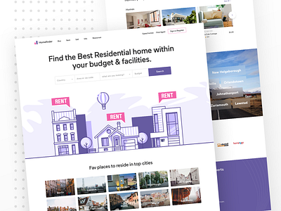 Room finding app landing page admin panel airbnb zumper android branding colorful creative design dashboard flat illustration ios landing page minimal mobile app typography ui ux web web design website