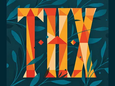 Happy Thxgiving capital design floral goodtype illustration illustrator letter lettering november ornament texture thanks thanksgiving thx type typography vector