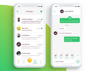 Xeet iOS - Chat app app design chat ios iphonex messages minimal ui ux