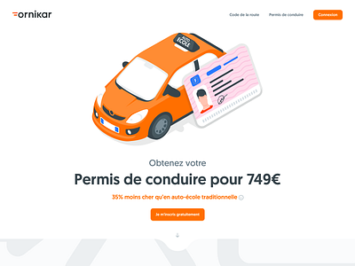 Driver's license • Ornikar 2018 Rebranding design system hero illustration isometric isometry landing navigation style guide ui website
