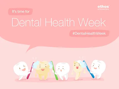 Dental Health Week design illustration marketing print social media ui vector