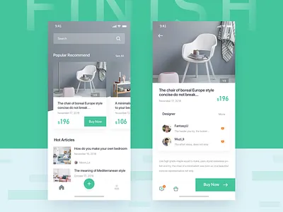Interior finish app design icon ui ux
