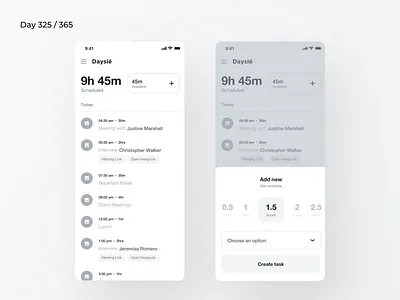Day Planner App Wireframe | Day 325/365 - Project365 app design daily ui day planner design challenge ios minimal mobile app mobile ux organized day organizor planner project365 tasks ux wireframe wireframe wednesday wireframing