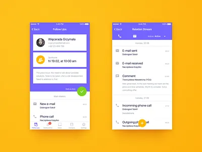 FollowUp iOS - concept app business calendar concept design events feed flat design form graphic desgin ios light menu mobile app navigation settings sketch tabs tool user interface ux design