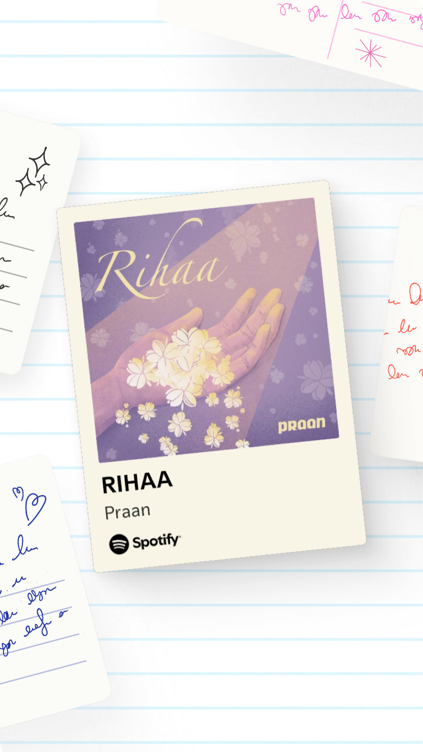 Song cover illustration: Rihaa art conceptual cover art design falling flowers graphic design hand illustration illustrator imagery imagination indian artist indian illustrator love memories music open palm procreate purple