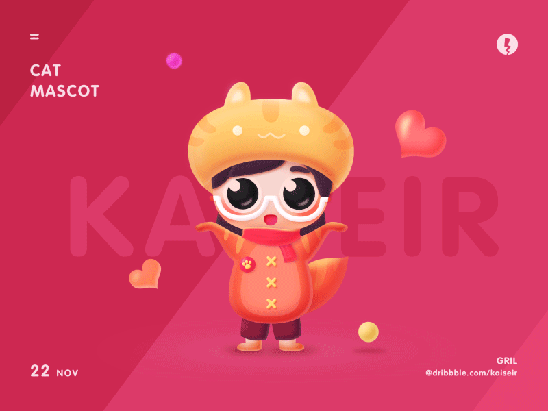 Cat mascot cat girl icon mascot web