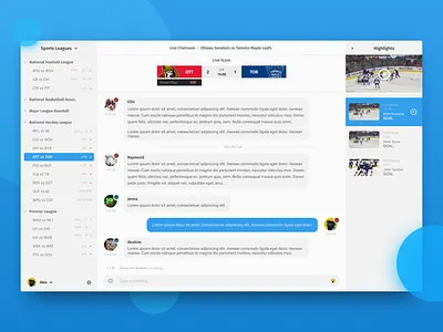 Sports Chat UI app chat chat app concept daily ui daily ui 013 design desktop app figma flat football minimal semiflat sports ui ui ux ux web