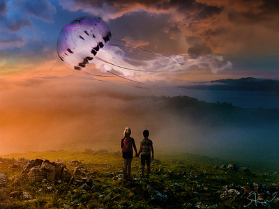 Jellyfish art dark fantasy photomanipulation photoshop surreal taiwan