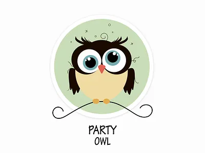 Party Owl flat design illustration owl party party owl vector