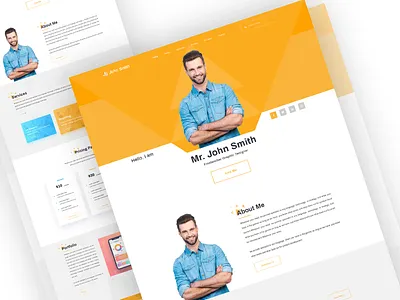 Resume & Personal Portfolio Landing page clean cv cv design hireing homepage landing modern cv personal resume portfolio resume ux design vcard design website ui