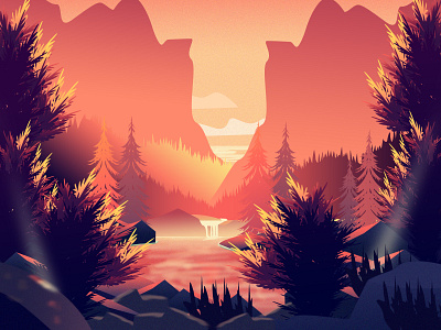 Dreamy Land_Illustration 2018 trends 3d best design environment design game animation game app game art game asset gradient illustration illustrator landing page landscape illustration nature illustration new trend ui unity artist vector artwork vector background vibrant color illustration