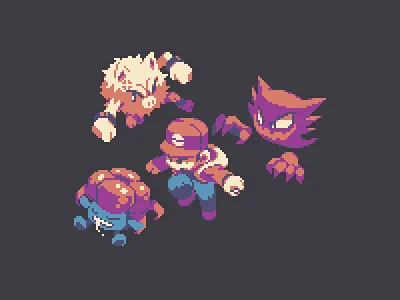 Poké Trainer design game gaming illustration pixel pixel art