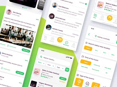 Xeet - Overview app app design app designer chat clean ios iphonex map messages minimal ui ux white