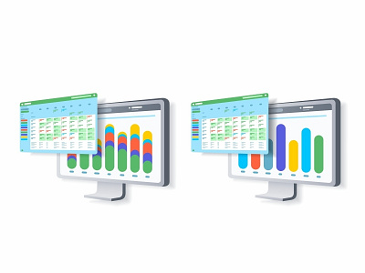 Desktop Interface animation app assistance brand character design editorial flat graphic icons illustration interface ios organize phone projects tablet technology user vector
