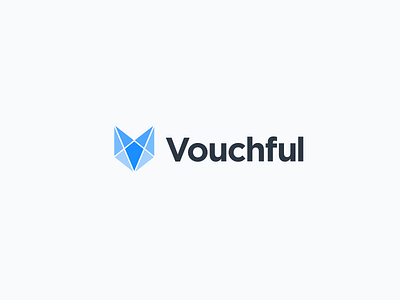 Vouchful Logo blue brand brand and identity dark font fox gotham lettering logo logo design logomark logotype vouchful