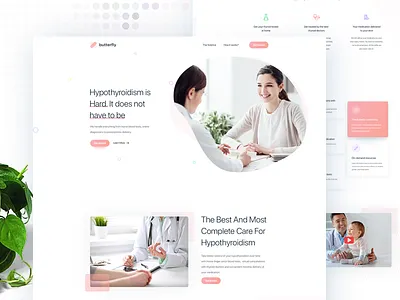 Hypothyroidism vaccine landing page diagnostics blood test homepage home hypothyroidism disease interaction modern minimal clean interface experience landing page service medicine cure therapy care patient hospital doctor vaccine search slider header sourabh typography color flat gradient ui ux user web website webdesign