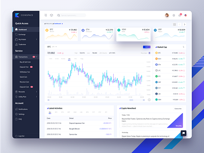 Cryptocurrency Dashboard Redesign (Free Download) bitcoin crypto crypto exchange crypto trading crypto wallet cryptocurrency cryptocurrency exchange dashboard dashboard design dashboard ui free sketch freebie homepage web design website