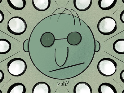 Huh? character circles illustration ipad procreate shading
