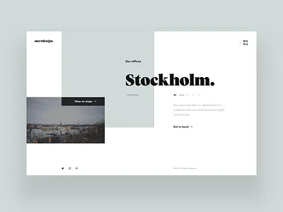 Contact Us Section burger clean contact dailyui elegant menu minimal office section slider stockholm studio web design website