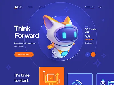 AGE / Online courses character courses design flat icon illustration learning platform online school site typorgraphy web