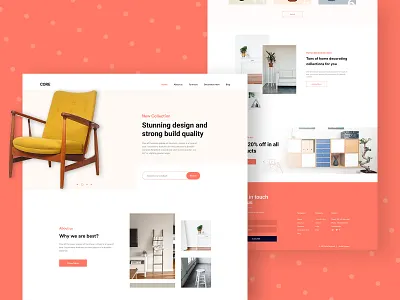 Core: Furniture Landing Page Design creative design decoration design design inspiration furniture furniture design landing page landing page design minimal minimal design ui ui design ui ux user experience user interface ux web web design web ui website
