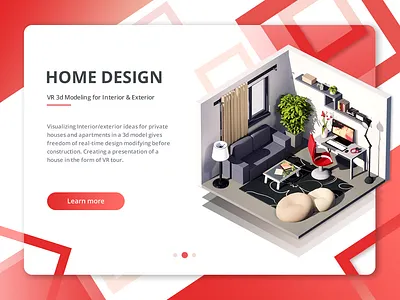 Home design design exterior gradient icons illustration interior isometric landing page modelling red typography ui vector