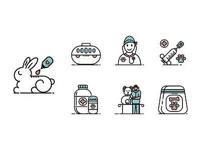 Veterinary & Pet Care Bicolor bicolor consultation filled outline icons illustration insecticide pet care pet vaccination prescription vet vet business vet sign veterinarian veterinary