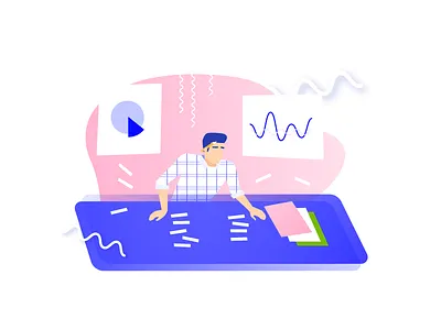 UI/UX Design Illustration Set 2d illustration design flat illustration futuristic illustration set office people process ui ux design working