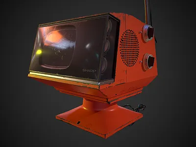 Retro Television Low-poly 3D model 3d 3dsmax animation art asset behance button design develop developer equipment game game art illustration low contrast low poly old photoshop retro televison