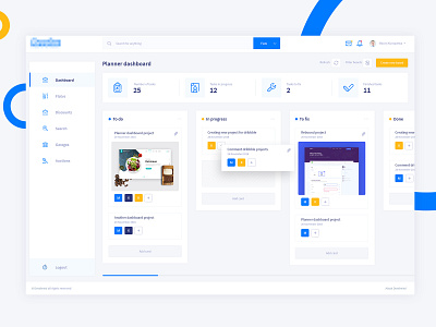 Task manager dashboard board dashboard design list panel photoshop planner reminder task to do todo ui ux webdesign