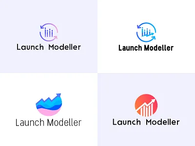 Logo Exploration brand chart data financial graph launch logo modelling