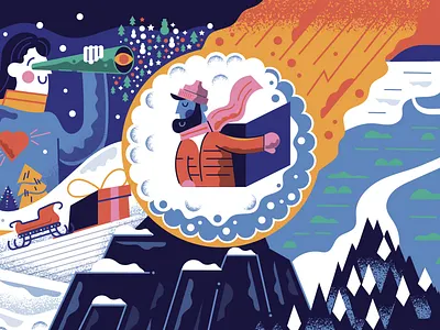 Winter WONDER Land pt. 3 christmas flame graphic design holidays man mountain searching snowball winter wonder