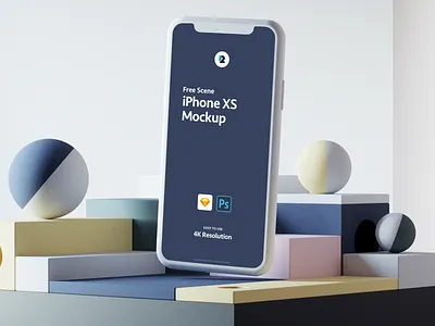 Free iPhone XS Scene Mockup 3d 3d scene c4d corona free free mockup freebie iphone xs iphone xs mockup mockup scene photoshop scene sketch