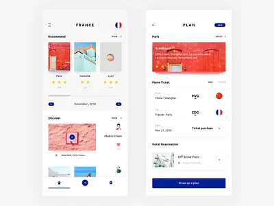 Travel plan app design plan travel ui