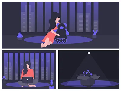 Lost Innocence art comic girl small story teddy bear woman