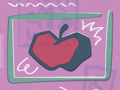 Putting out the Vibe apple digital distressed fruit gig illustration pattern texture