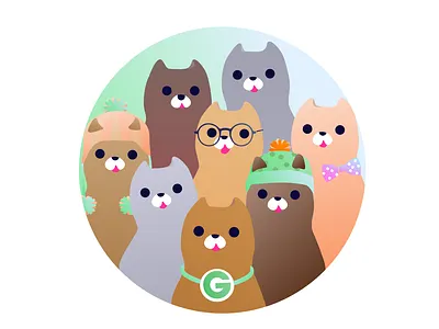 The Groupon Fam - A Portrait branding cat design groupon illustration