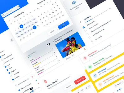 Project management tool: UI details app calendar cards clean interface modal product design project management tool ui ux ui kit