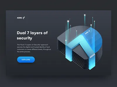 Digital Data Security Illustration art branding business illustration crypto data center gradient home page icon identity illustration illustration design kobil layers protection security system ui vector web web illustration