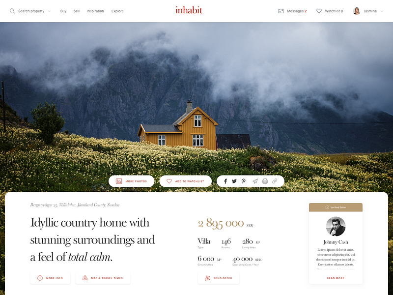 Real Estate—Listing Details Page design details housing lifestyle marketplace minimal minimalism product page real estate real estate agent ui ui ux design ui design ux ux design