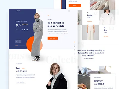 Fashion fashion header landingpage onboarding ui web website
