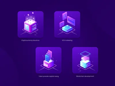 Cryptocurrency Issuance affinity designer blockchain cryptocurrency ico icons marketing token