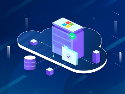 Cloud Computing Illustration cloud computing corey database design illustration microsoft mines ms server vector visual
