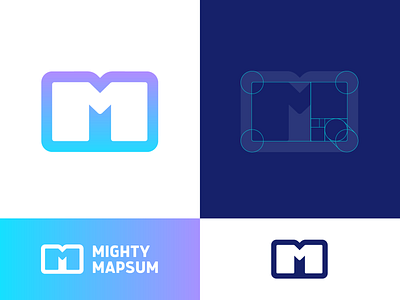 Letter M Logo Design for IT Management Company Option 3 agency art creative manager big large tall high brand identity branding graphic designer app ui gradient for sale unused buy grid golden ratio lines grow high success increase scale expand extend it management company startup letter m wordmark type logo mark symbol icon tall big mighty hefty typography custom lettermark