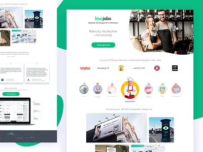 Kiwi Jobs - Landing Page B2B b2b design job landing landing page landing page design recruiter recruitment ui website