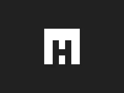 MH Logo black black white block blocks h illustration logo m milan milanh minimal name name logo naming signature square square logo squares white